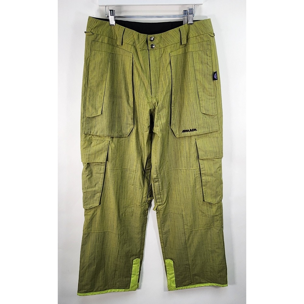 Armada Mason 5AM Snowpants Men's L Lime Mega Rex 2 Layer Fabric Waterproof